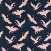 Oriental Bird Navy Fabric