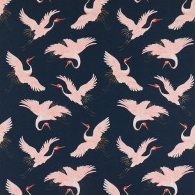 Oriental Bird Navy Fabric