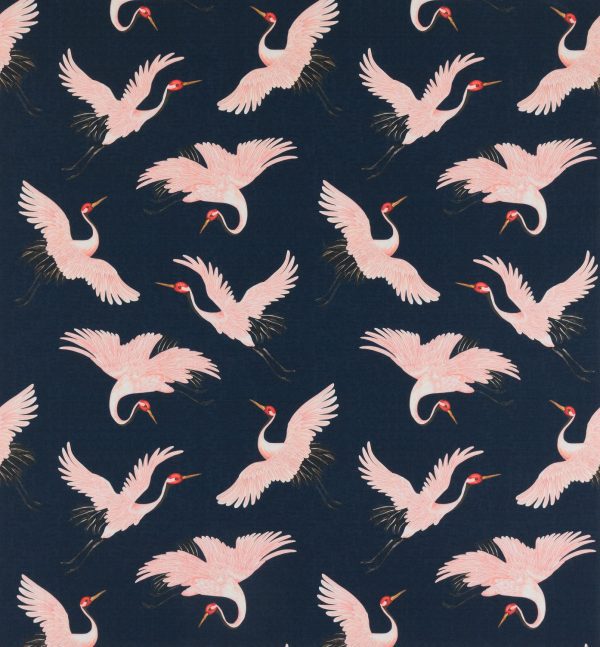 Oriental Bird Navy Fabric