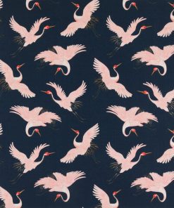 Oriental Bird Navy Fabric