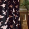 Oriental Birds Navy Curtains