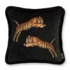 Pouncing Tigers Black 43x43cm