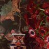 Vintage Botanticals Black Wallpaper