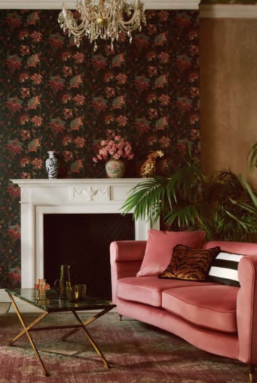 Vintage Botanticals Black Wallpaper 2