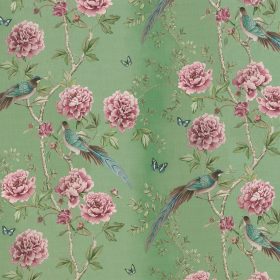 Vintage Chinoiserie Jade Fabric