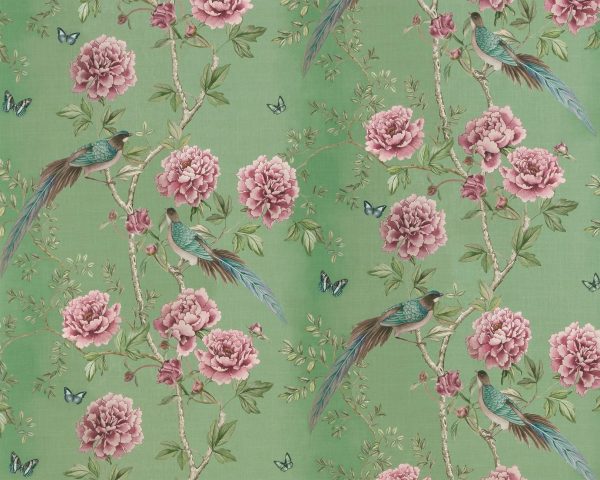 Vintage Chinoiserie Jade Fabric