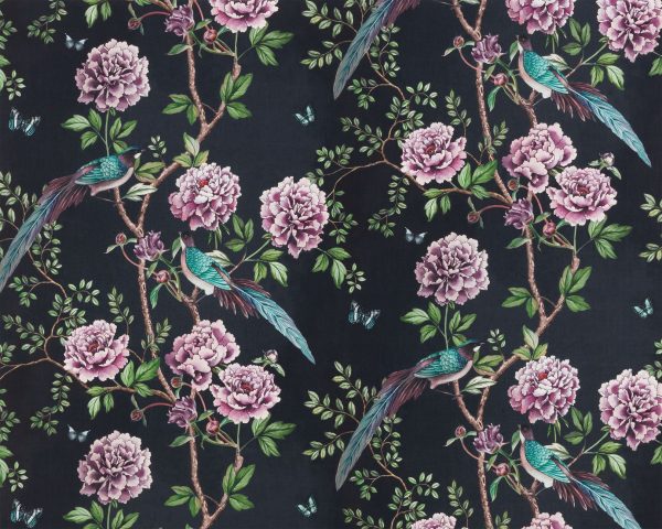 Vintage Chinoiserie Midnight Fabric