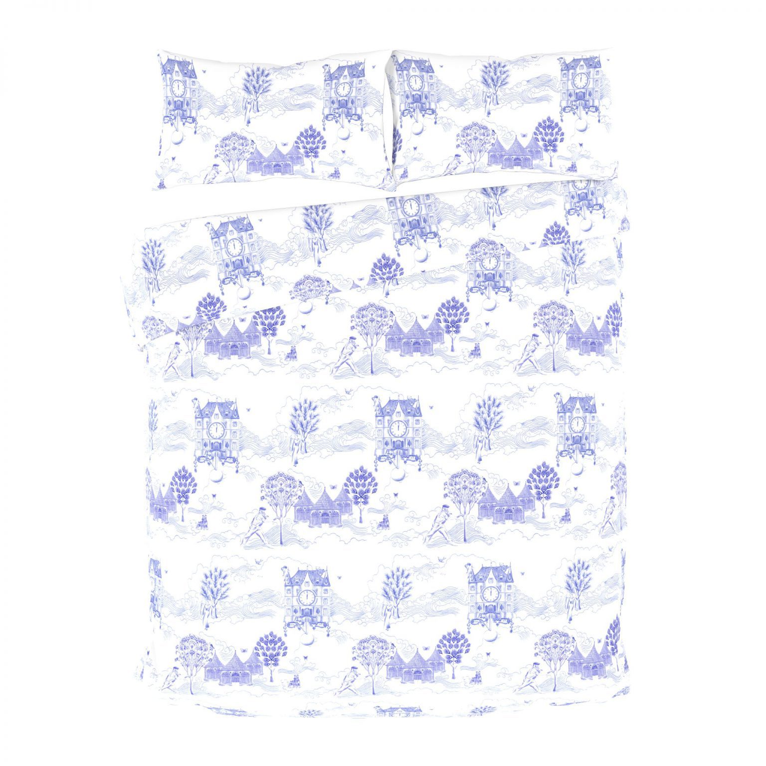 Toile du chateau Bleu Face bedding