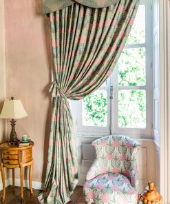 The Lily Garden Eau De Nil curtain and The Lily Garden Cream chair LS